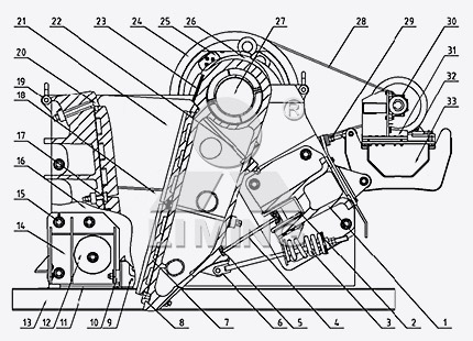 C6X系列型號(hào)顎式破碎原理圖